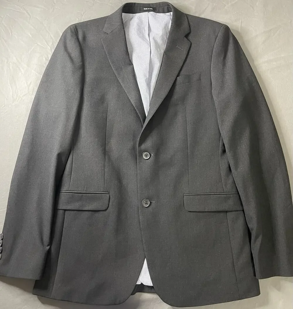Egara Gray Skinny Fit Stretch Blazer Jacket Men’s 40L Excellent Condition